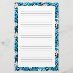 Palmblatt-Blau-Muster Briefpapier