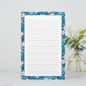 Palmblatt-Blau-Muster Briefpapier (Stehend Vorderseite)