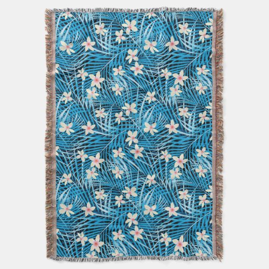 Palmblatt-Blau-Muster Decke (Vorderseite Vertikal)