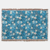 Palmblatt-Blau-Muster Decke (Vorderseite)