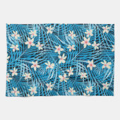 Palmblatt-Blau-Muster Handtuch (Horizontal)
