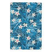 Palmblatt-Blau-Muster Mini Klemmbrett (Rückseite)