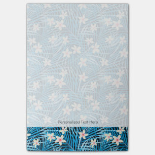 Palmblatt-Blau-Muster Post-it Klebezettel