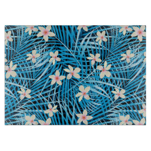 Palmblatt-Blau-Muster Schneidebrett