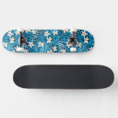 Palmblatt-Blau-Muster Skateboard (Horizontal)