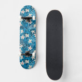 Palmblatt-Blau-Muster Skateboard (Vorderseite)