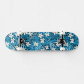 Palmblatt-Blau-Muster Skateboard (Horizontal)