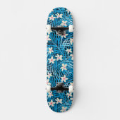 Palmblatt-Blau-Muster Skateboard (Vorderseite)