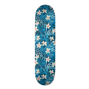 Palmblatt-Blau-Muster Skateboard
