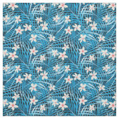 Palmblatt-Blau-Muster Stoff (Muster)