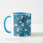 Palmblatt-Blau-Muster Tasse (Links)