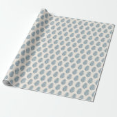 Palmblatt Blau und Creme Geschenkpapier (Ungerollt)