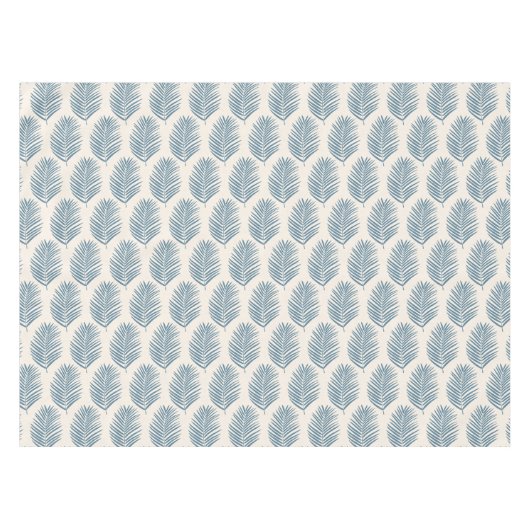 Palmblatt Blau und Creme Tischdecke (Vorderseite (Horizontal))