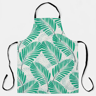 Palmblatt-Blumenmuster: Weiß Vintage Schürze