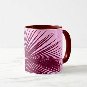Palmblatt - burgunderrot und rosa tasse