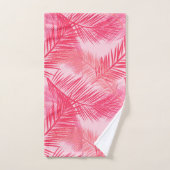 Palmblatt-Druck, Koralle, Pfirsich und Pastellrosa Badhandtuch Set (Handtuch)