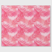 Palmblatt-Druck, Koralle, Pfirsich und Pastellrosa Geschenkpapier (Flach)