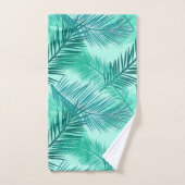 Palmblatt-Druck, Türkis, aquamarines und Aqua Badhandtuch Set (Handtuch)