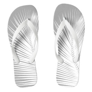 Palmblatt - grau und weiß badesandalen