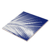 Palmblatt - Marineblau und -WEISS Fliese (Seite)