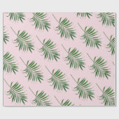 Palmblatt-Packpapier, grüne rosa tropische Geschenkpapier (Flach)