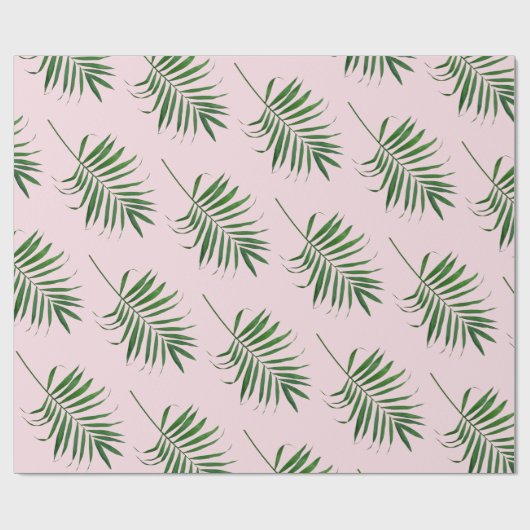 Palmblatt-Packpapier, grüne rosa tropische Geschenkpapier (Flach)