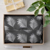 Palmblatt-Schwarz-weißes tropisches Muster Seidenpapier (Geschenk)