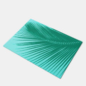 Palmblatt - Türkis und Aqua Fußmatte (Schrägansicht)