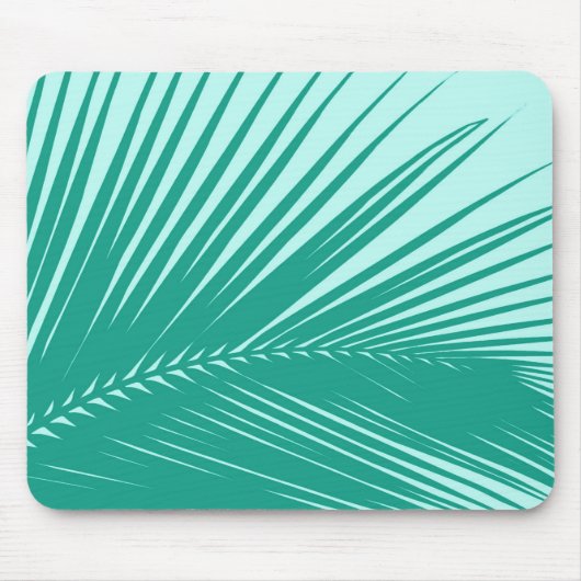 Palmblatt - Türkis und Aqua Mousepad (Vorne)