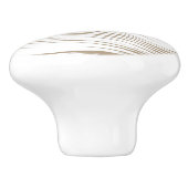 Palmblatt - weiß auf Taubtan Keramikknauf (Seitenansicht)