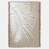 Palmblatt - Weiß auf Taupe Tan Decke (Vorderseite Vertikal)