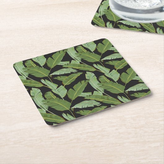 Palmblätter 2 rechteckiger pappuntersetzer (angewinkelt)