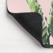 Palmblätter auf Rosa Mousepad (Ecke)