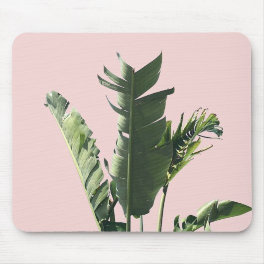 Palmblätter auf Rosa Mousepad (Vorne)