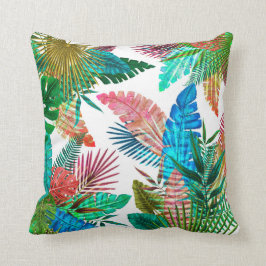 Palmblätter auf weißem Hintergrund Kissen