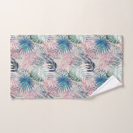 Palmblätter, tropisch, botanisch, Blätter, Badhandtuch Set (Handtuch)