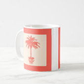 Palmblätterbaum - Farbtöne von Korallenorange Kaffeetasse (Vorderseite Links)