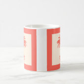 Palmblätterbaum - Farbtöne von Korallenorange Kaffeetasse (Mittel)