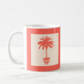 Palmblätterbaum - Farbtöne von Korallenorange Kaffeetasse (Links)