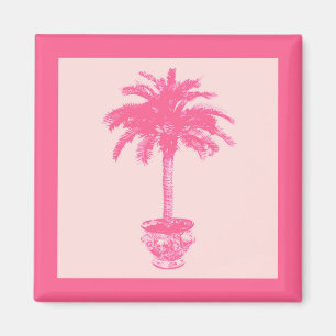 Palmblätterbaum - Farbtöne von Korallenrosa Magnet
