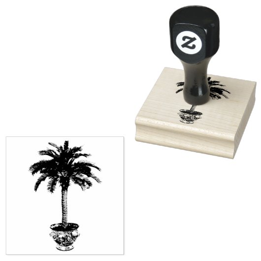 Palmblätterbaum Gummistempel (Stempel)