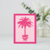 Palmblätterbaum, Korallenfarben Postkarte (Stehend Vorderseite)