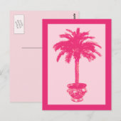 Palmblätterbaum, Korallenfarben Postkarte (Vorne/Hinten)
