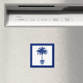 Palmblätterbaum - marineblau und weiß magnet (In Situ (Geschirrspüler))