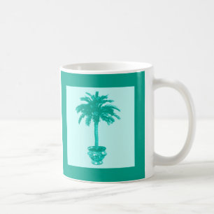 Palmblätterbaum - türkis und aqua kaffeetasse