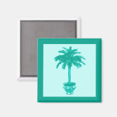 Palmblätterbaum - türkis und aqua magnet (Vorderseite/Rückseite)