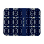Palmblätterblättern in Delft Blue, benutzerdefinie Magnet (Horizontal)