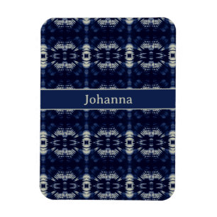 Palmblätterblättern in Delft Blue, benutzerdefinie Magnet