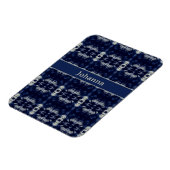 Palmblätterblättern in Delft Blue, benutzerdefinie Magnet (Linke Seite)