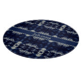 Palmblätterblättern in Delft Blue, benutzerdefinie Schneidebrett (Ecke)